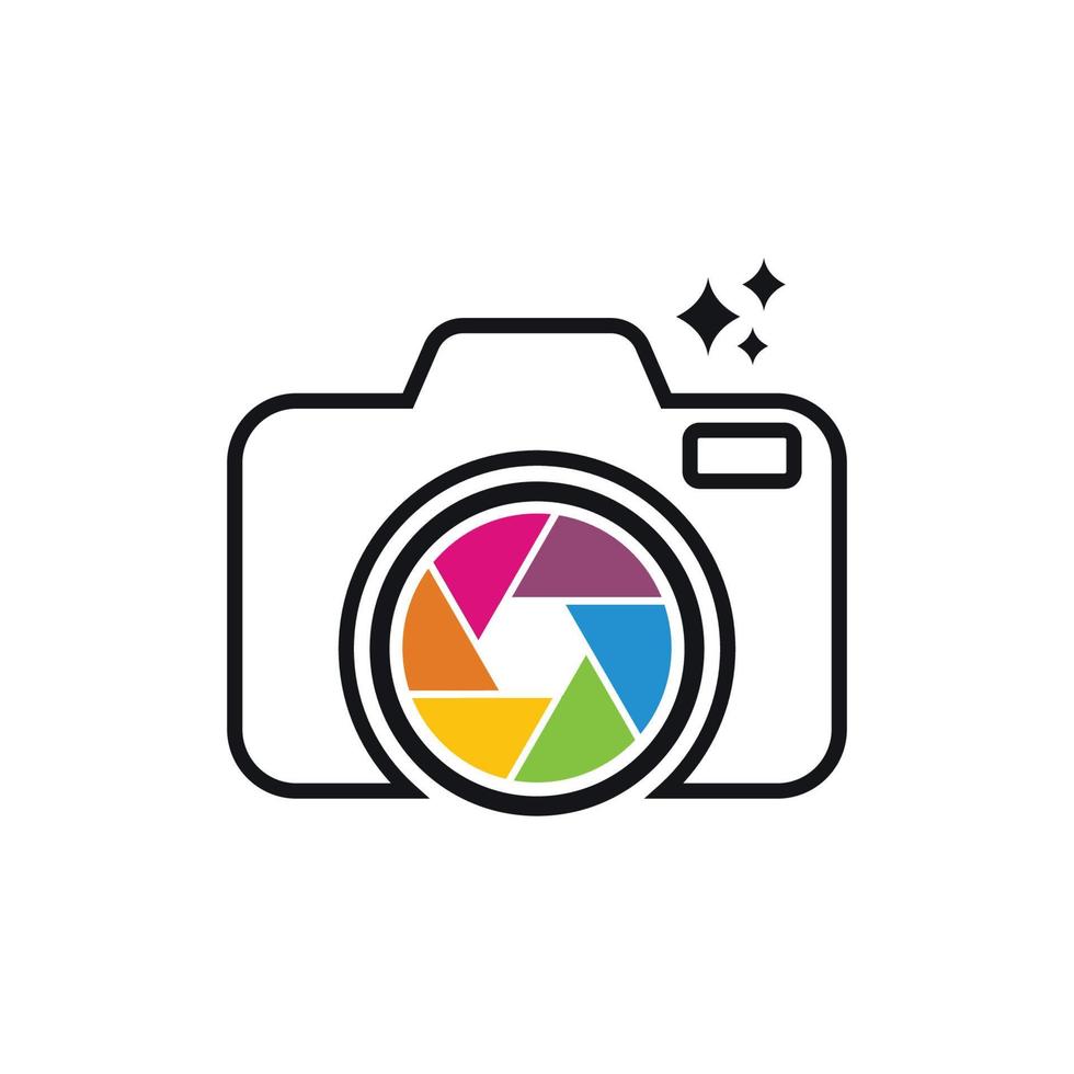 camera logo icon design template vector