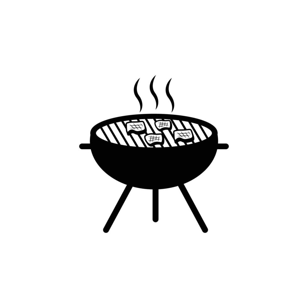 vector de plantilla de diseño de icono de parrilla de barbacoa