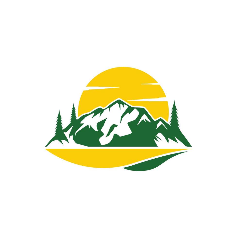 vector de plantilla de diseño de icono de logotipo de montaña