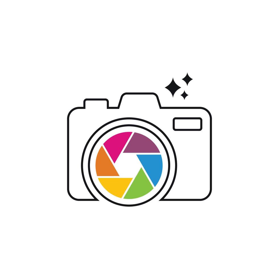 camera logo icon design template vector