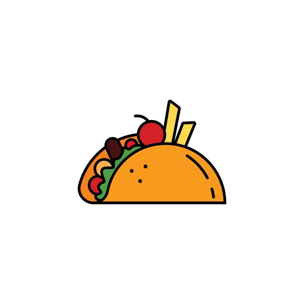 vector de plantilla de diseño de icono de logotipo de taco