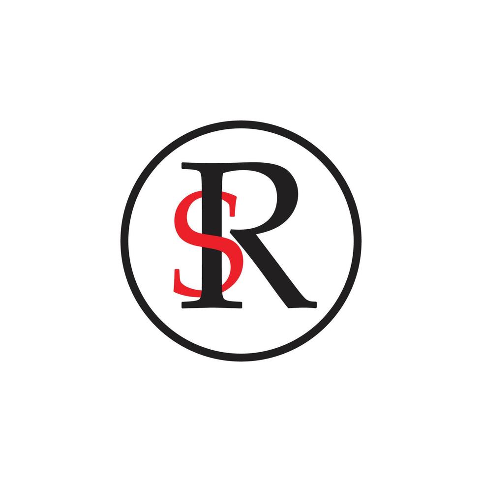 Initial SR logo design vector