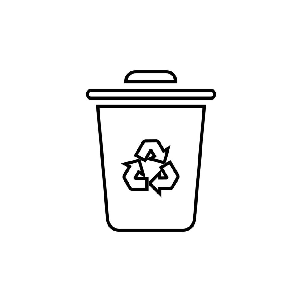 vector de diseño de icono de logotipo de papelera de reciclaje