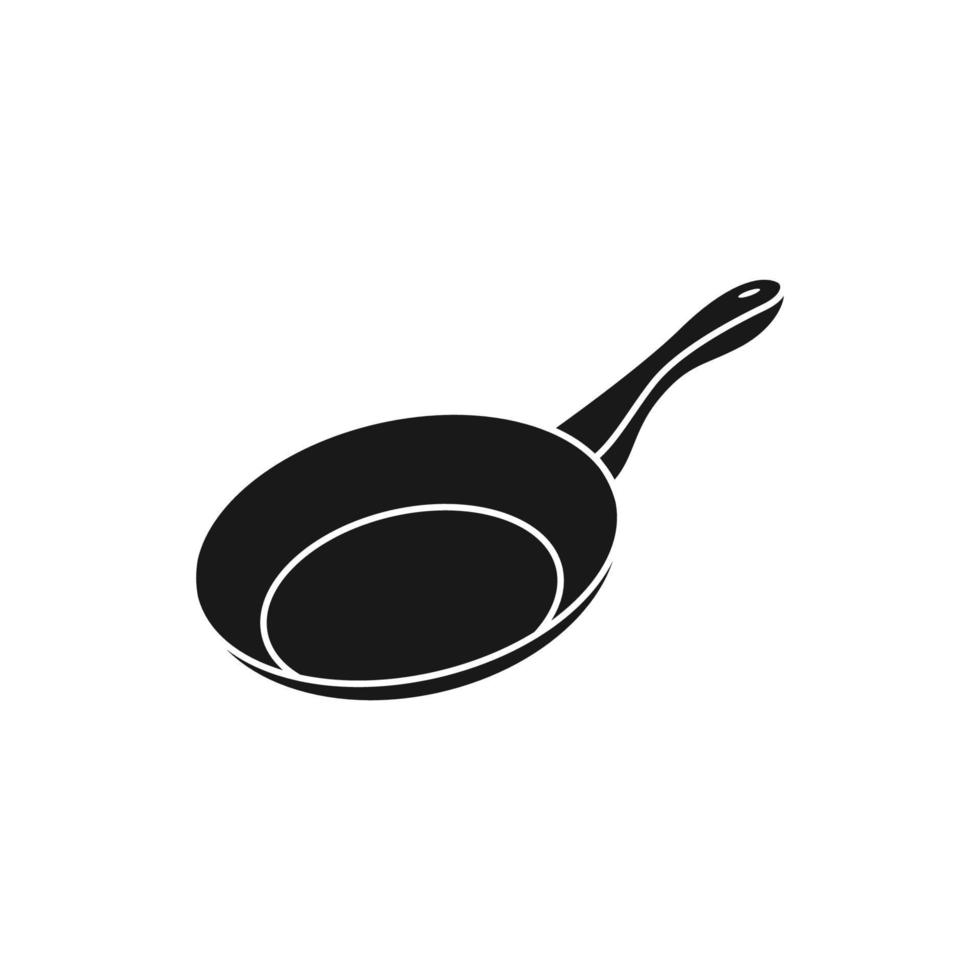 frying pan logo icon design template vector