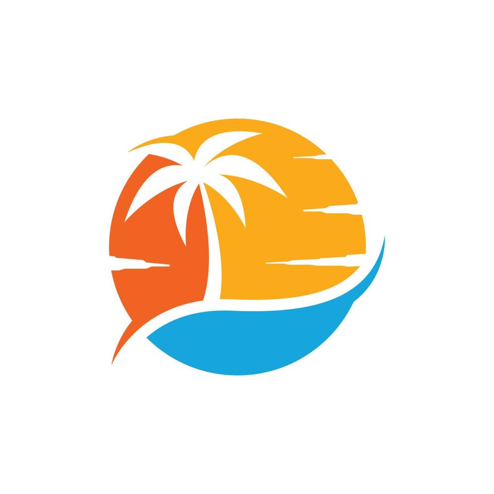palm beach logo icon design template vector