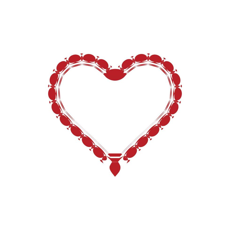 red love icon design template vector