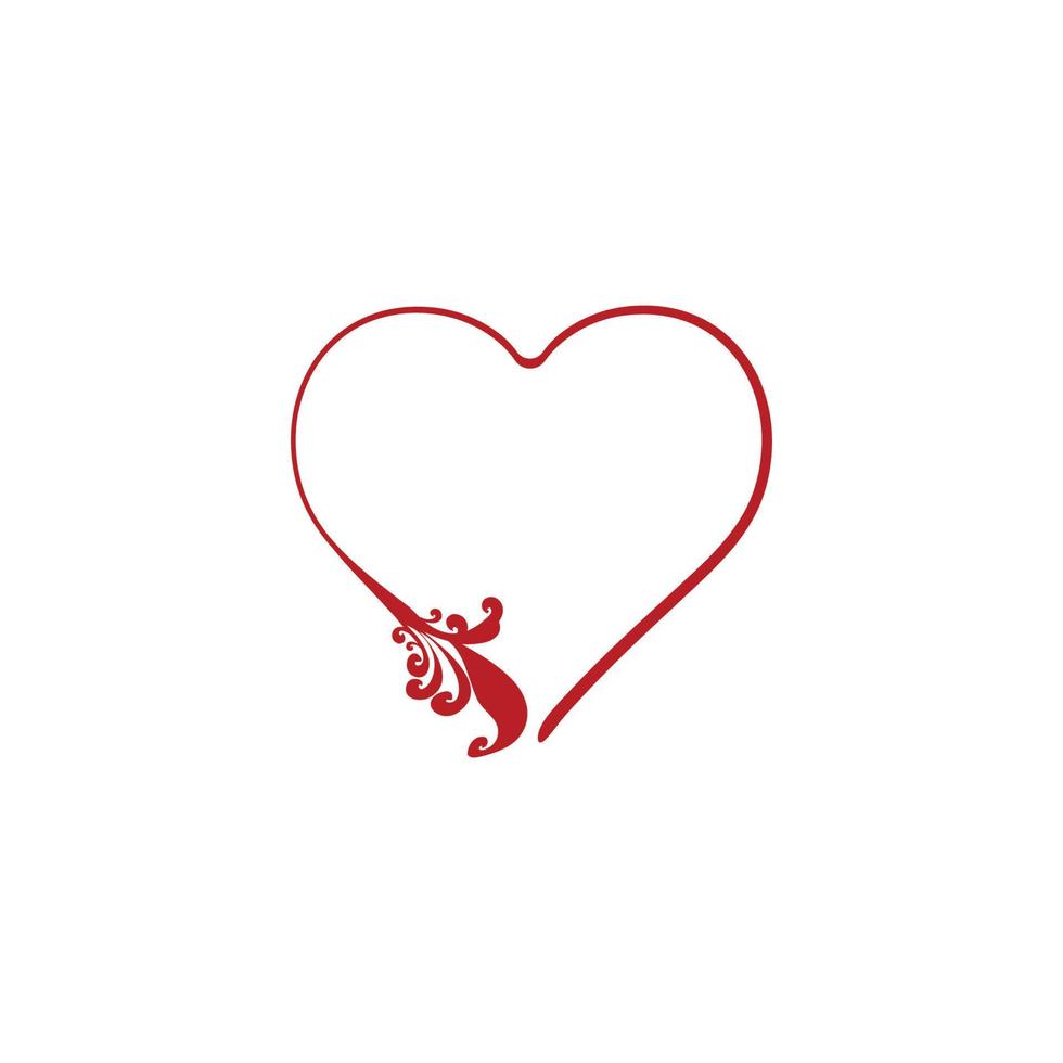 red love icon design template vector