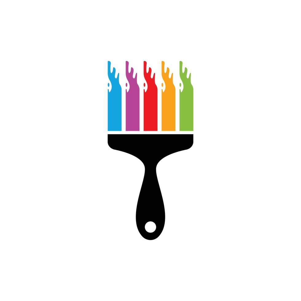 paint brush logo icon design template vector