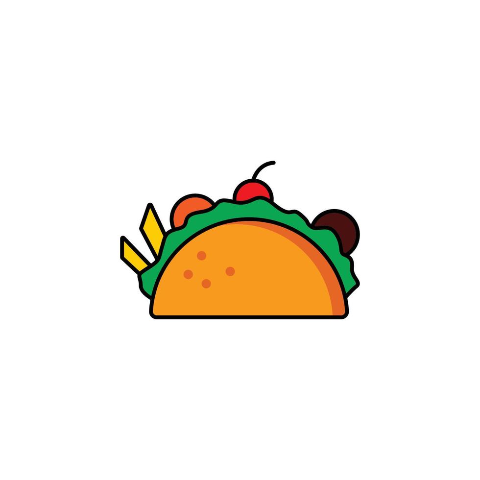 vector de plantilla de diseño de icono de logotipo de taco