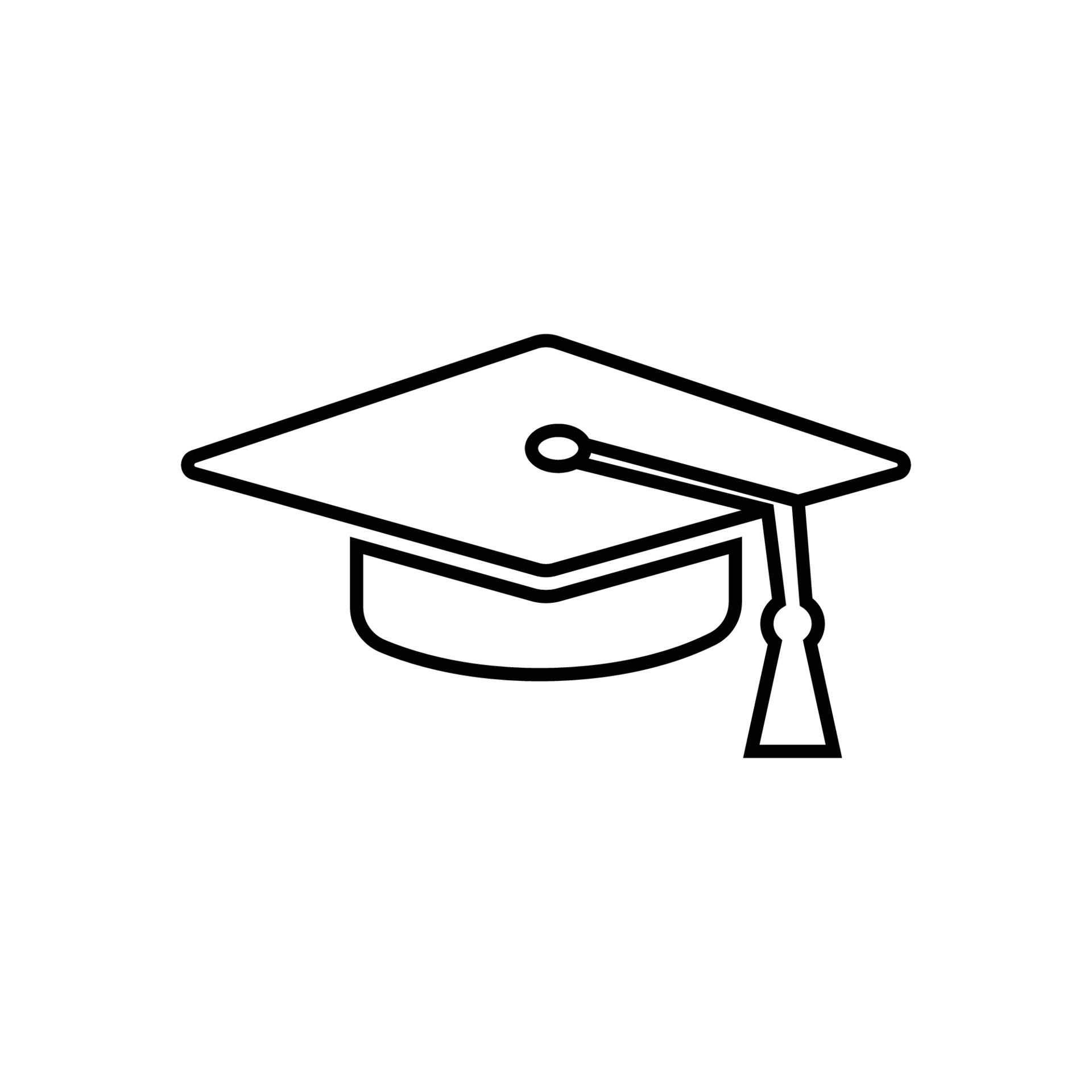 Grad Cap Outline Vector Art, Icons, and Graphics for Free Download