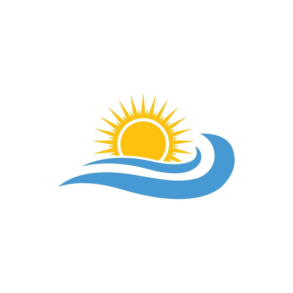 sunrise beach logo icon design template vector