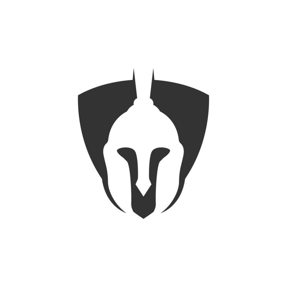 plantilla de diseño de icono de logotipo de casco espartano vector
