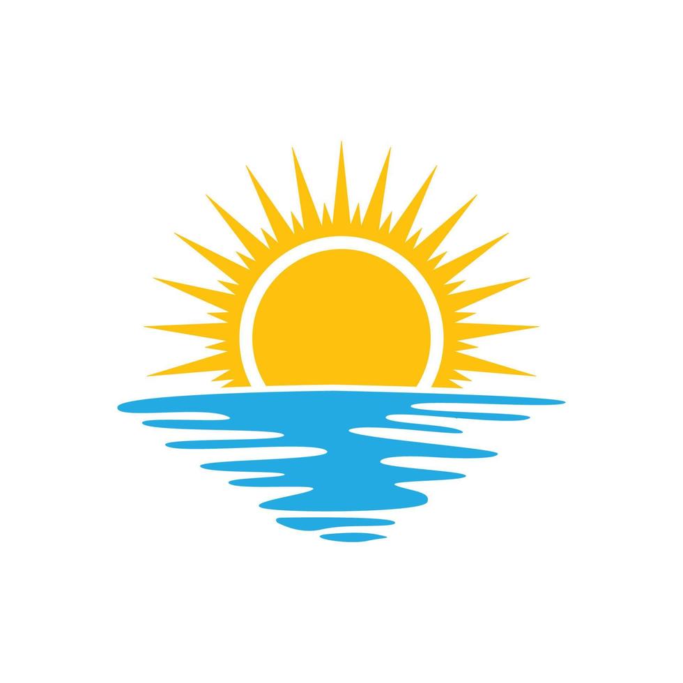 sunrise beach logo icon design template vector