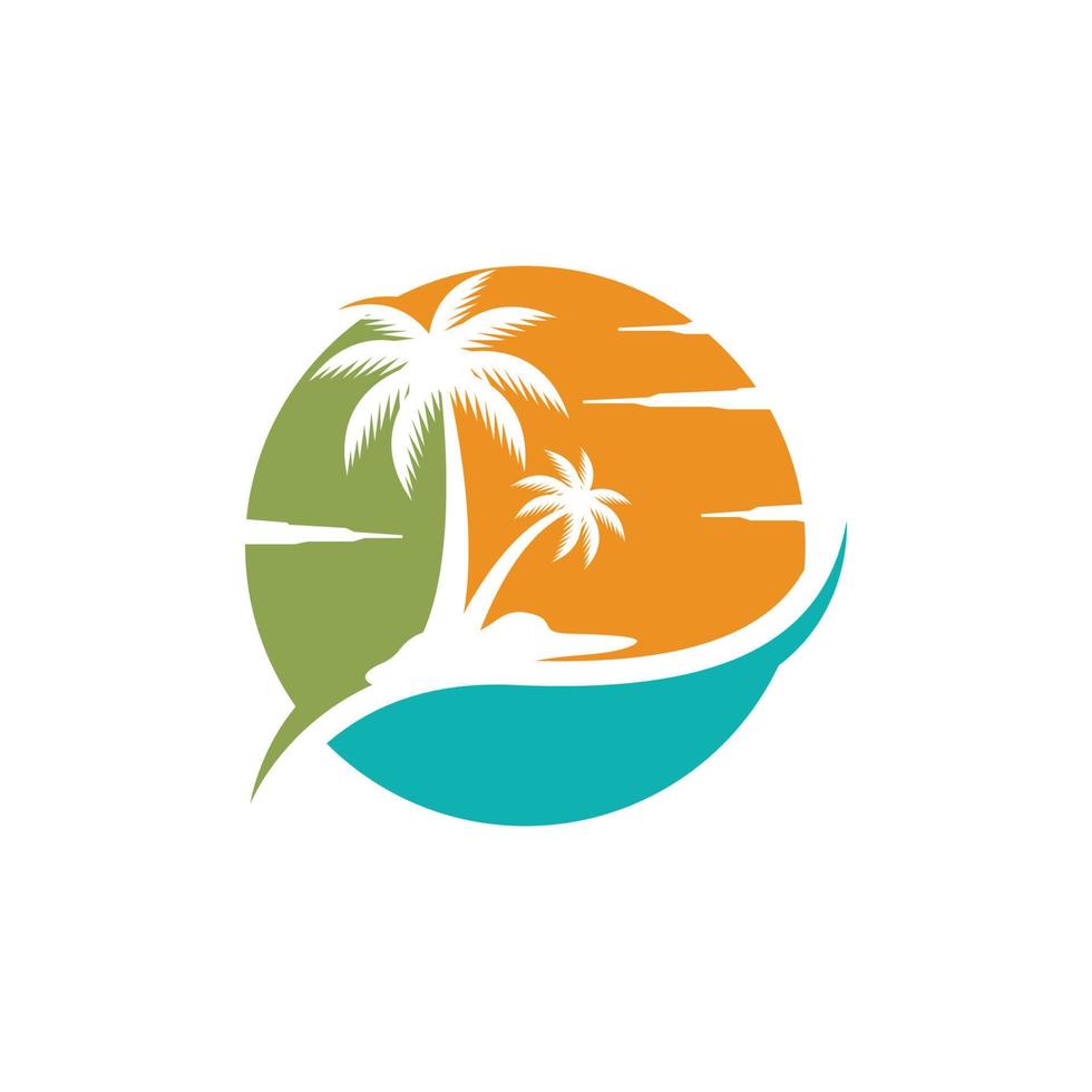 palm beach logo icon design template vector