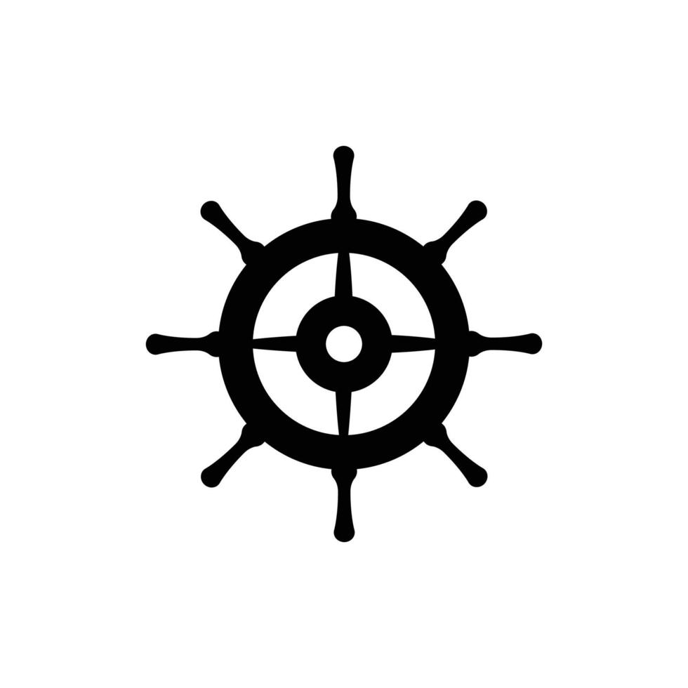 plantilla de diseño de icono de volante de barco vector