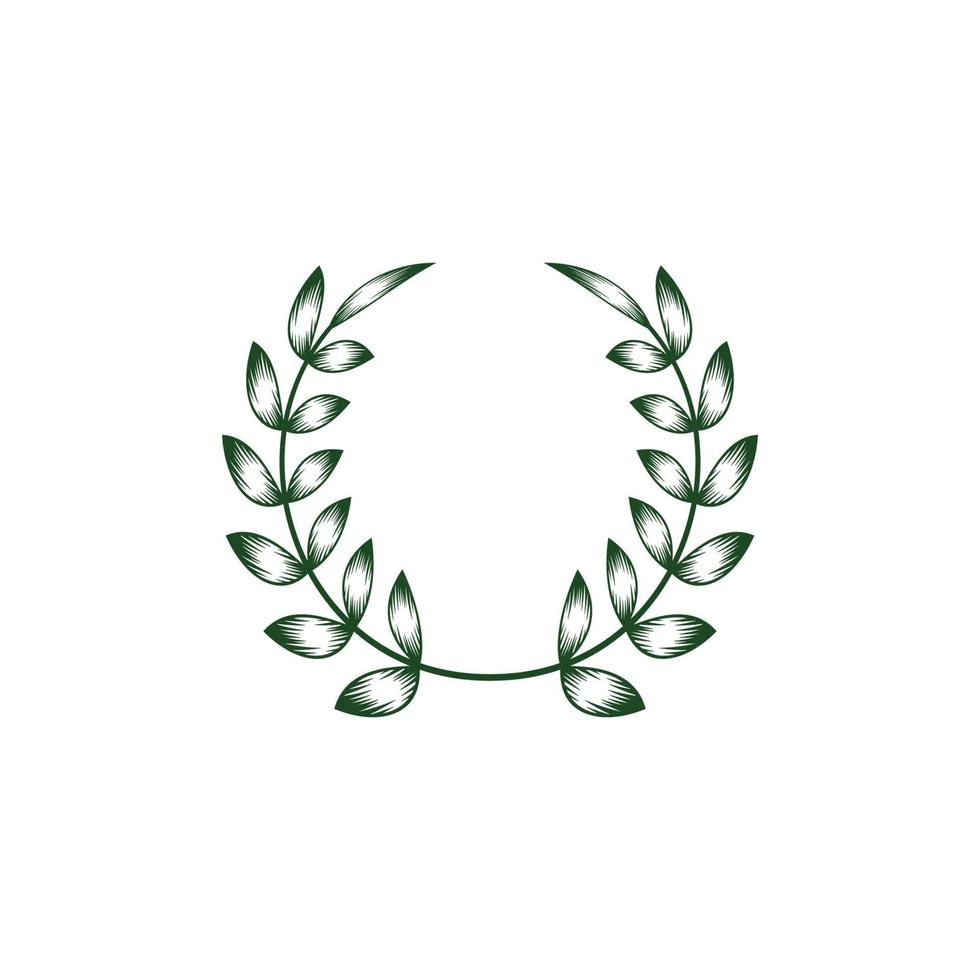 leaf circle border graphic design template vector