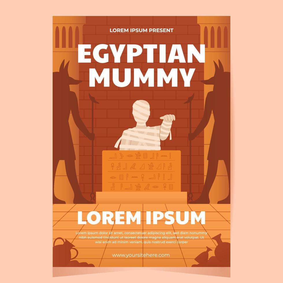 Egyptian Mummy Poster Template vector