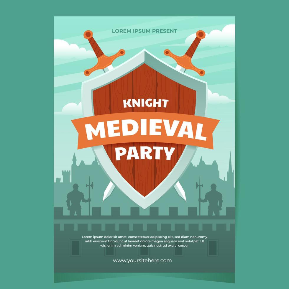 Knight Medieval Party Poster Template vector
