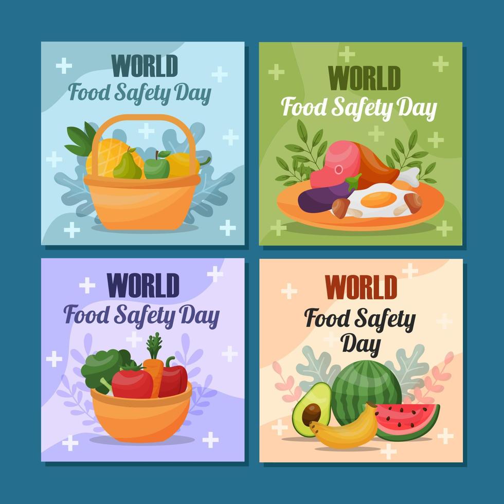 World Food Safety Day Social Media Post vector