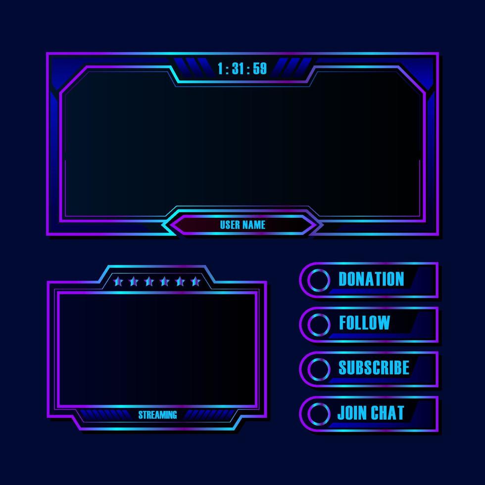 Gaming Streaming Banner Set vector