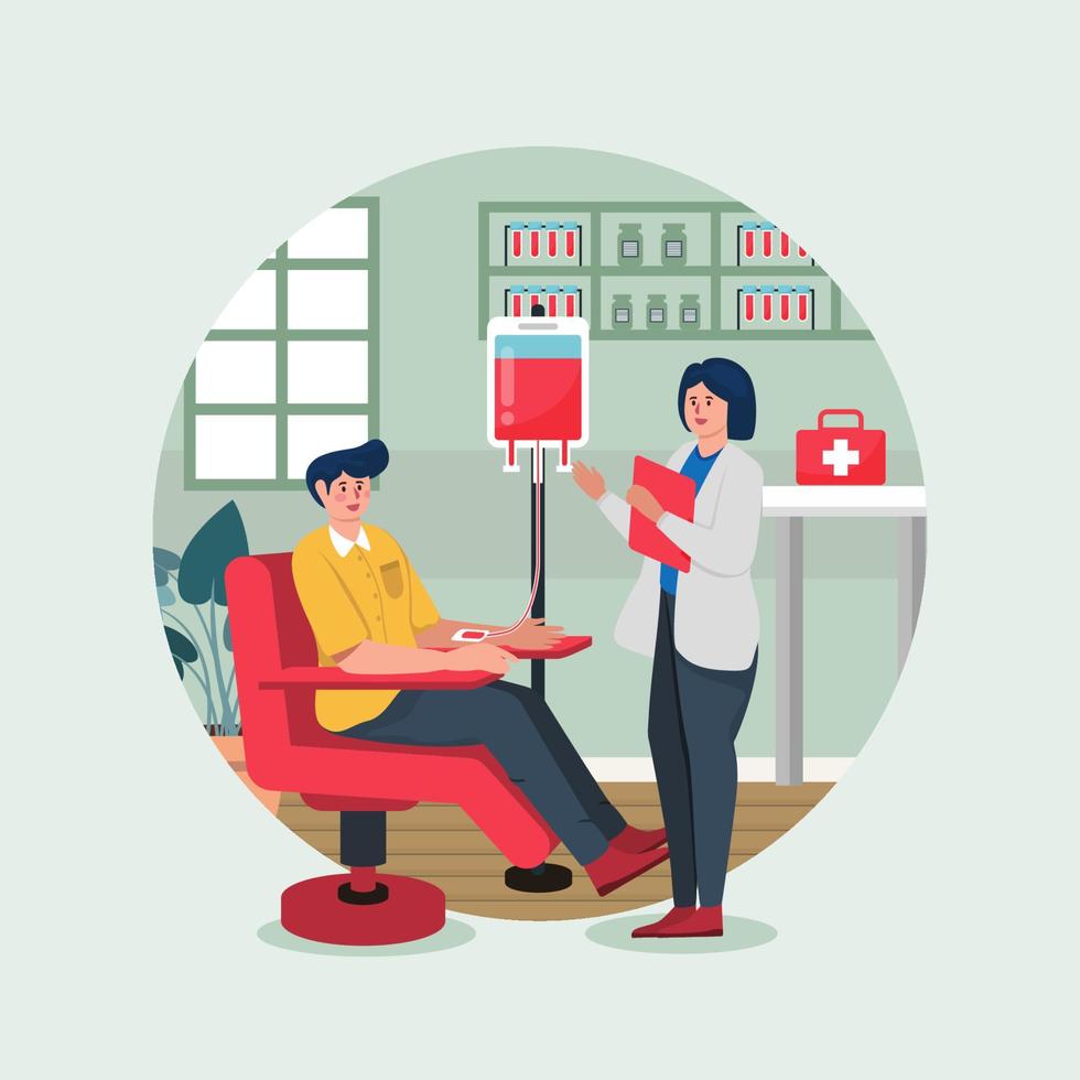 World Blood Donor Day Flat Illustration vector