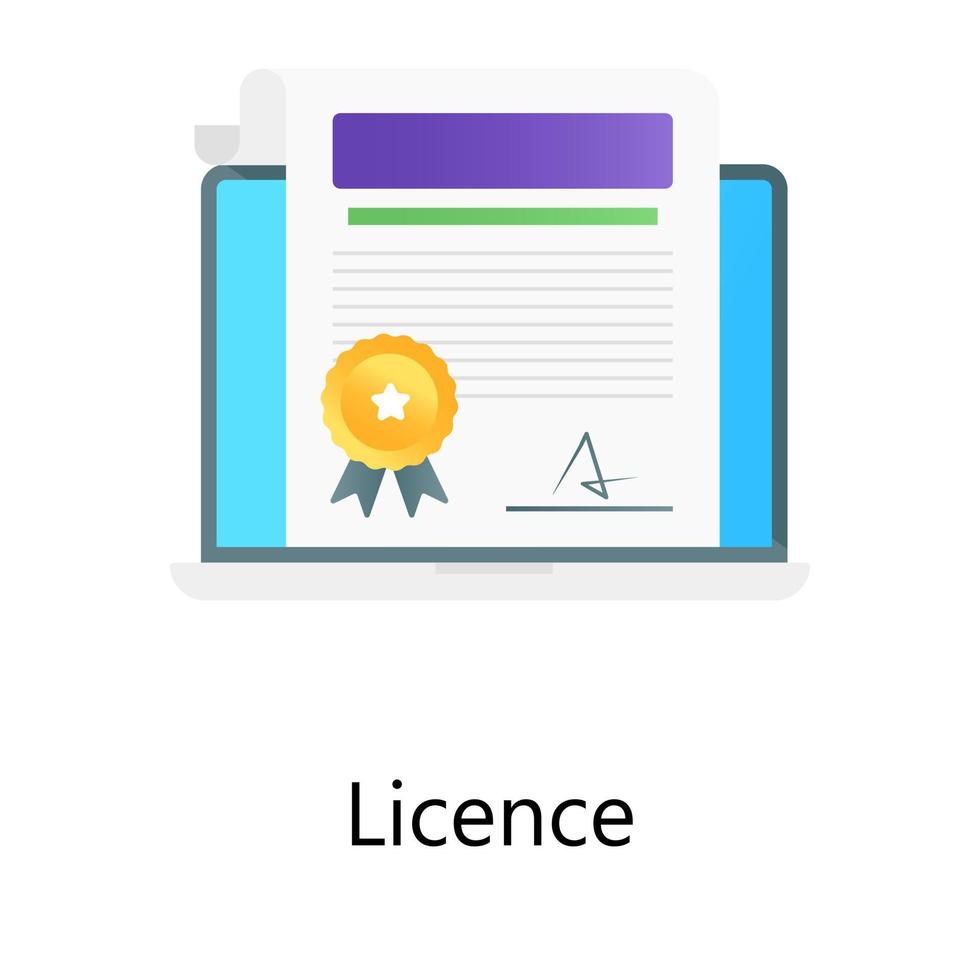 vector de certificado en línea, diploma digital