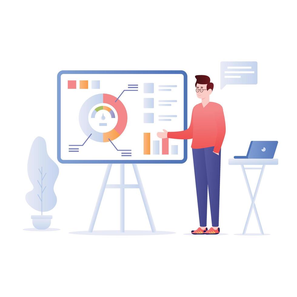 Business presentation icon vector