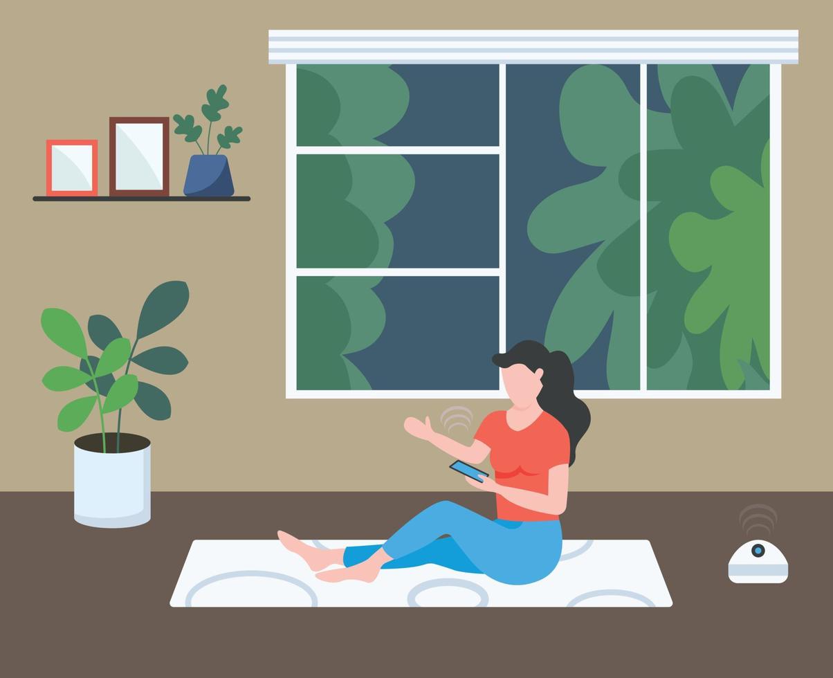 An internet user flat illustration, vector design