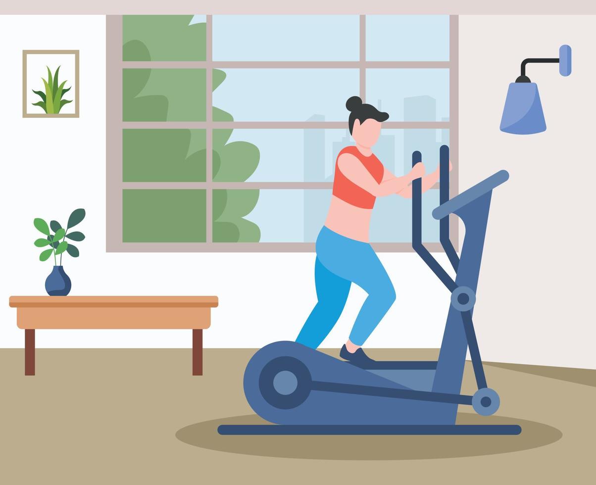 A flat illustration of treadmill, editable vector