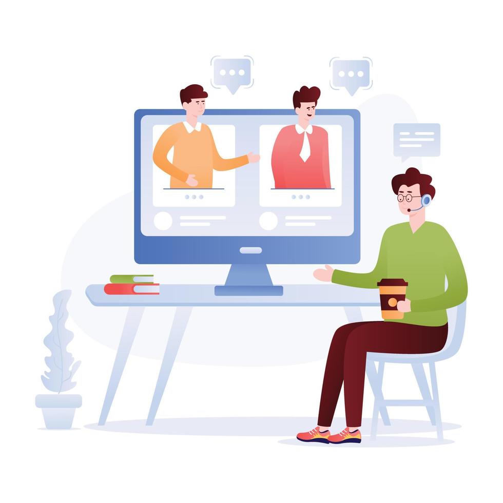 Take a look at this business meeting  flat illustration vector