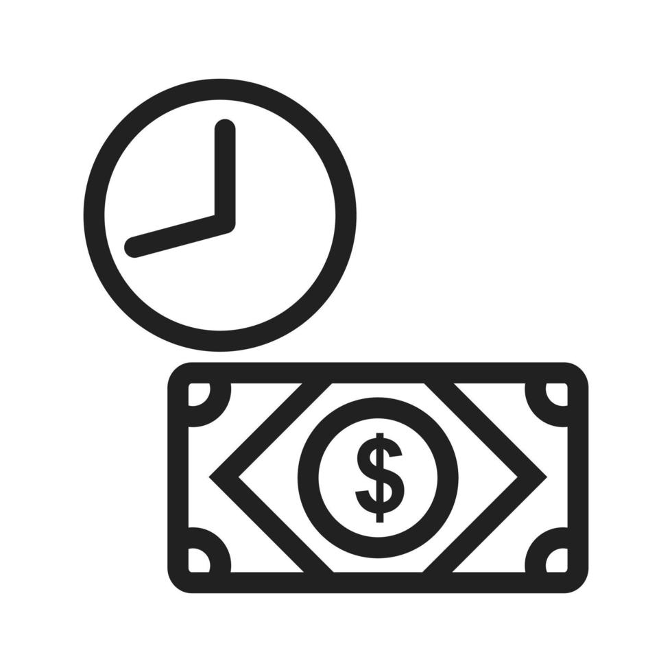 Time Based Currency Line Icon vector
