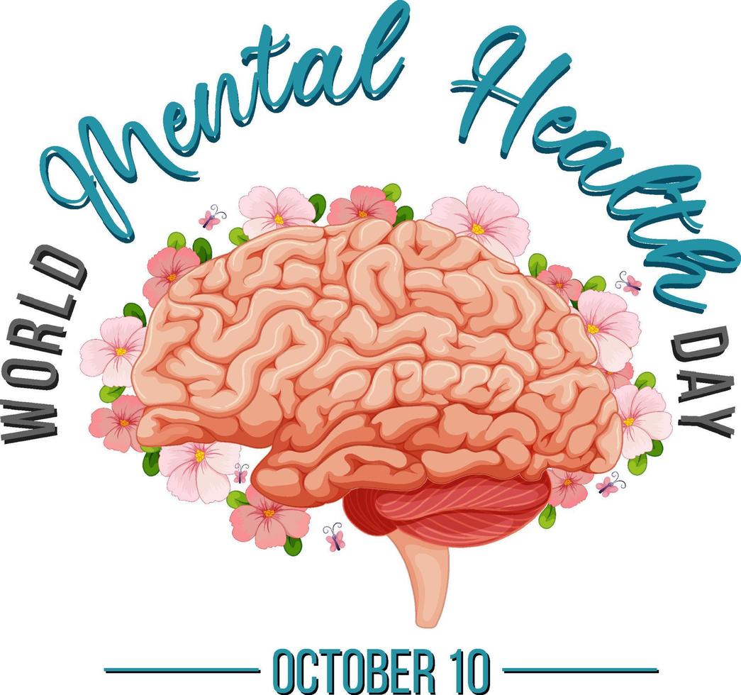 Poster design for world mental health day vector