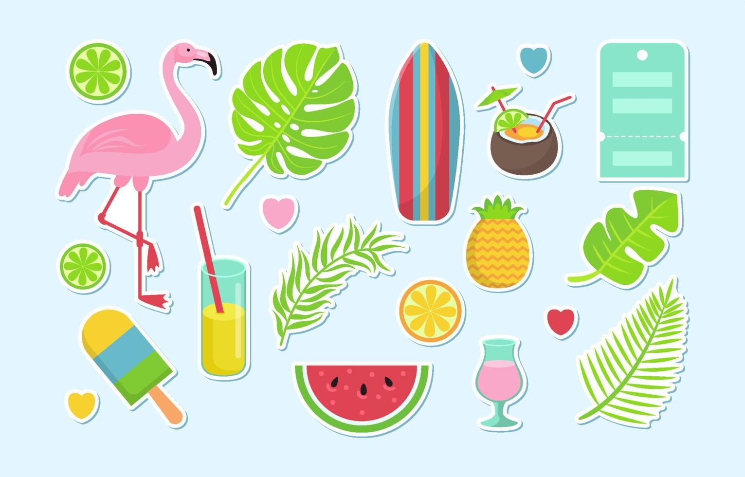 Set of Hawaii Traveling Sticker Collection vector