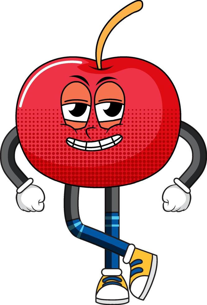 Cherry cartoon character on white background vector