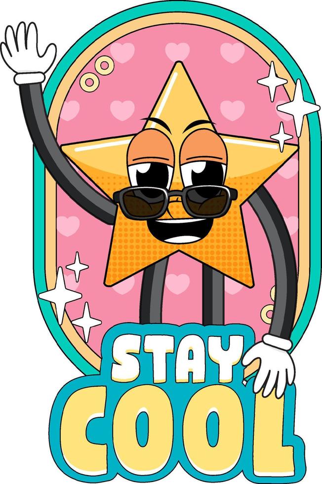 Star cartoon comic style with word expression stay cool vector