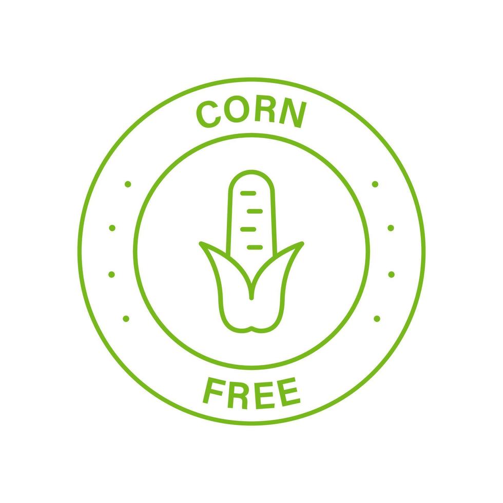 Corn Free Green Circle Stamp. Free Fructose Corn Syrup Line ...