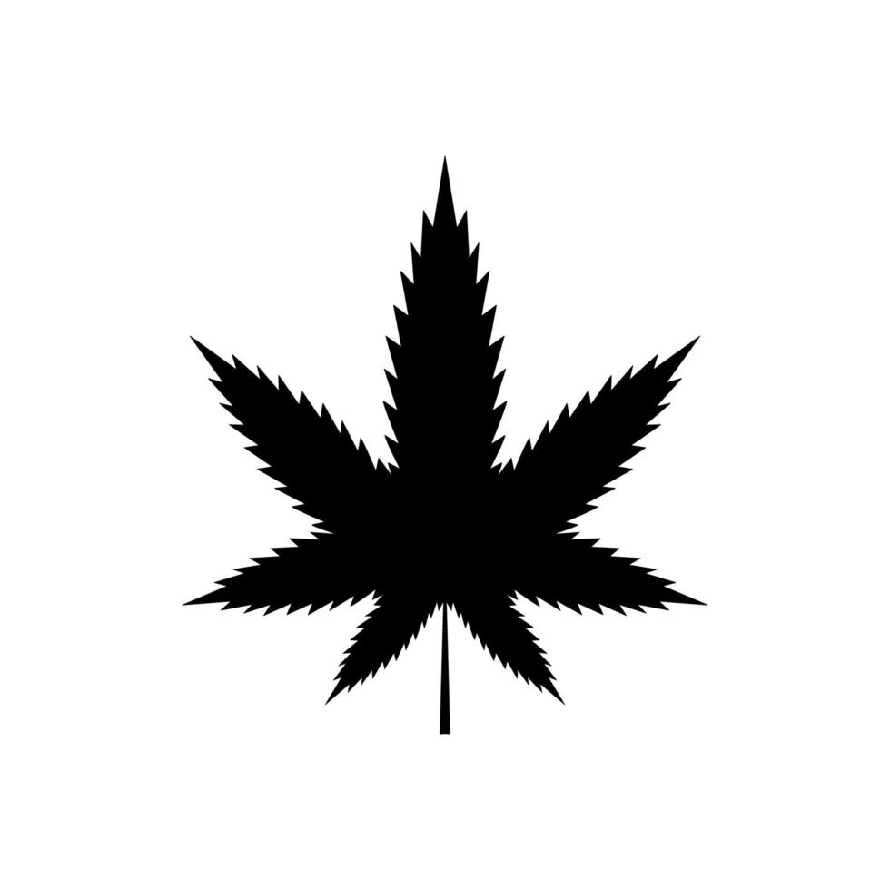 Cannabis Leaf Sativa Smoke Black Silhouette Icon. Medical Weed Marijuana Glyph Pictogram. Medicine Natural Plant Hemp CBD Flat Symbol. Hashish Addiction. Cannabis Sign. Isolated Vector Illustration.