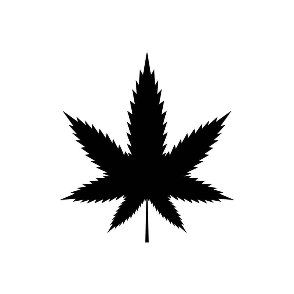 Cannabis Leaf Sativa Smoke Black Silhouette Icon. Medical Weed Marijuana Glyph Pictogram. Medicine Natural Plant Hemp CBD Flat Symbol. Hashish Addiction. Cannabis Sign. Isolated Vector Illustration.