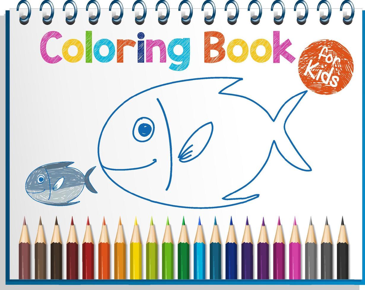 hoja de trabajo de libro para colorear para niños vector