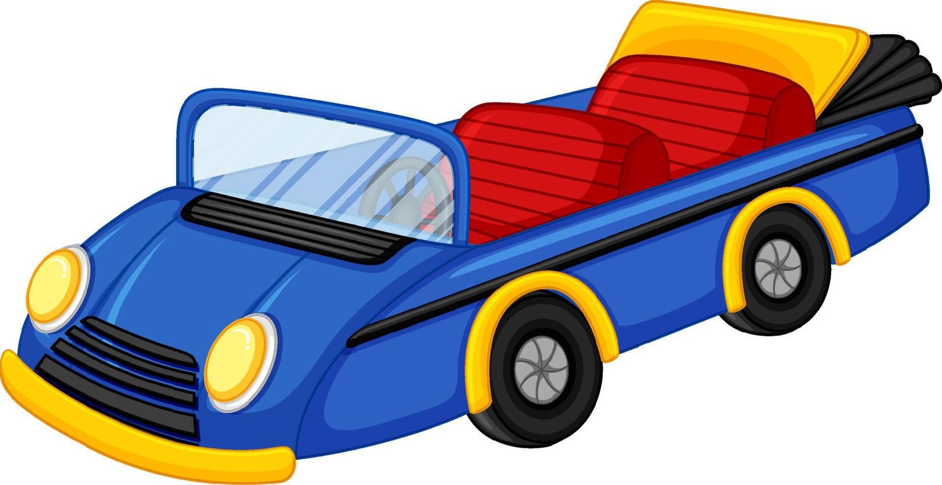 coche descapotable vintage azul en estilo de dibujos animados vector