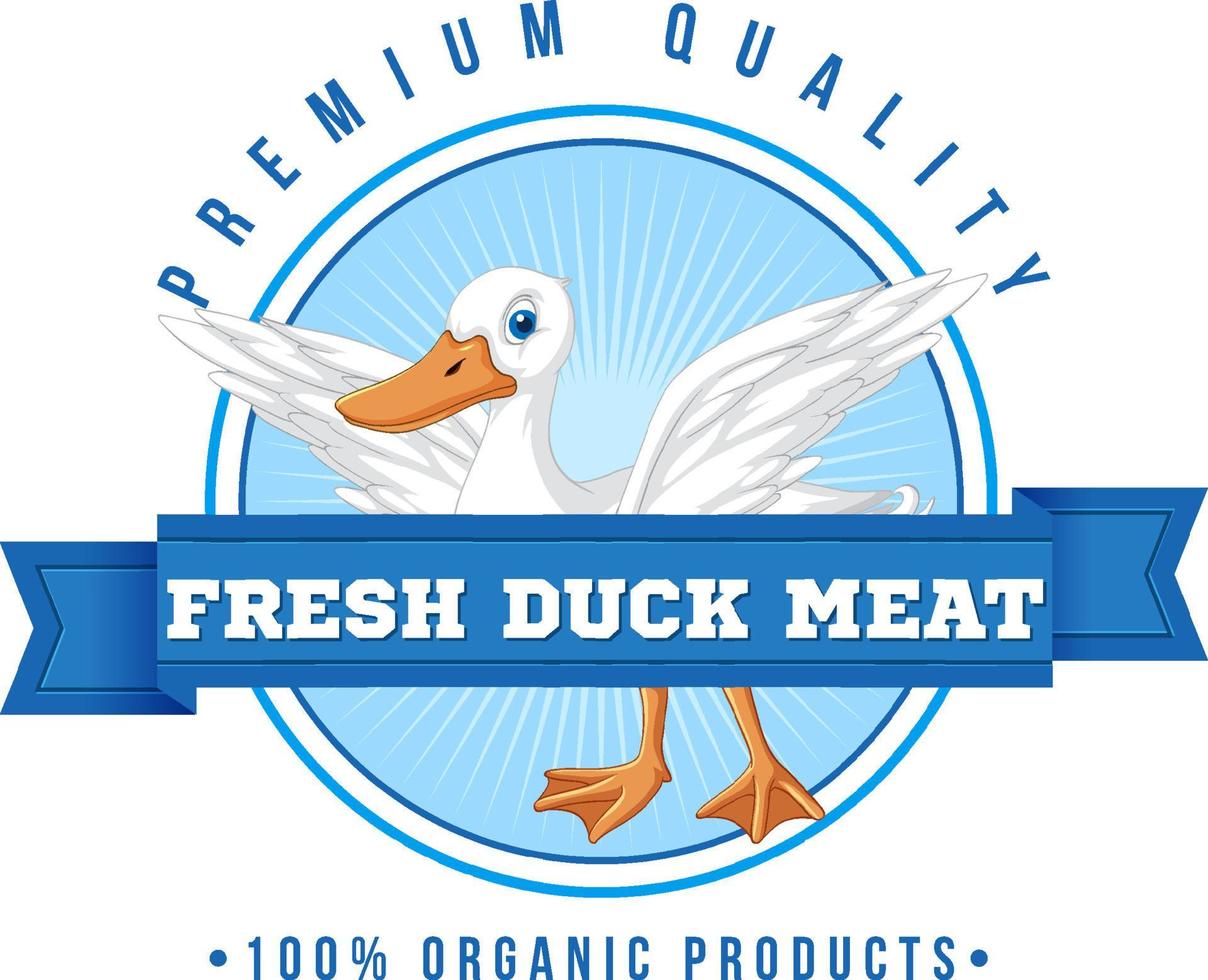 Logo design with fresh duck meat vector