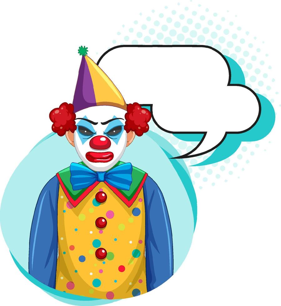 Clown with bubble speech vector