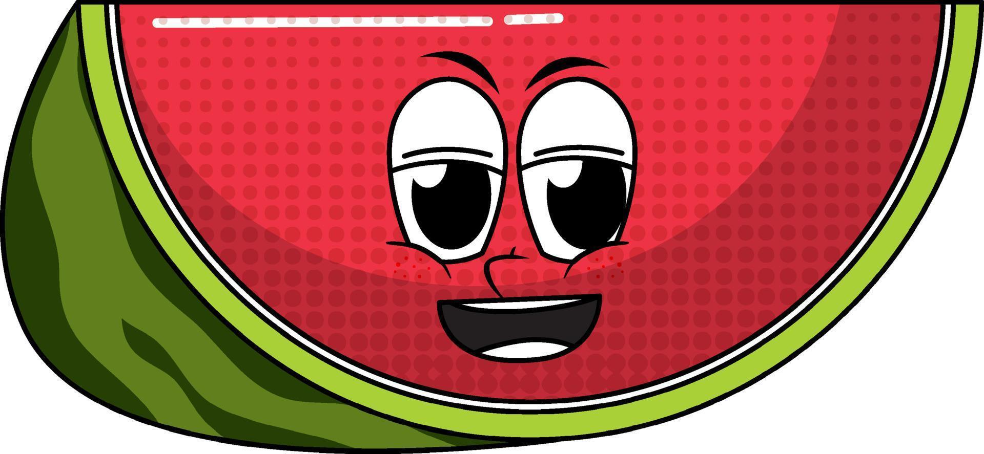 A watermelon cartoon character on white background vector