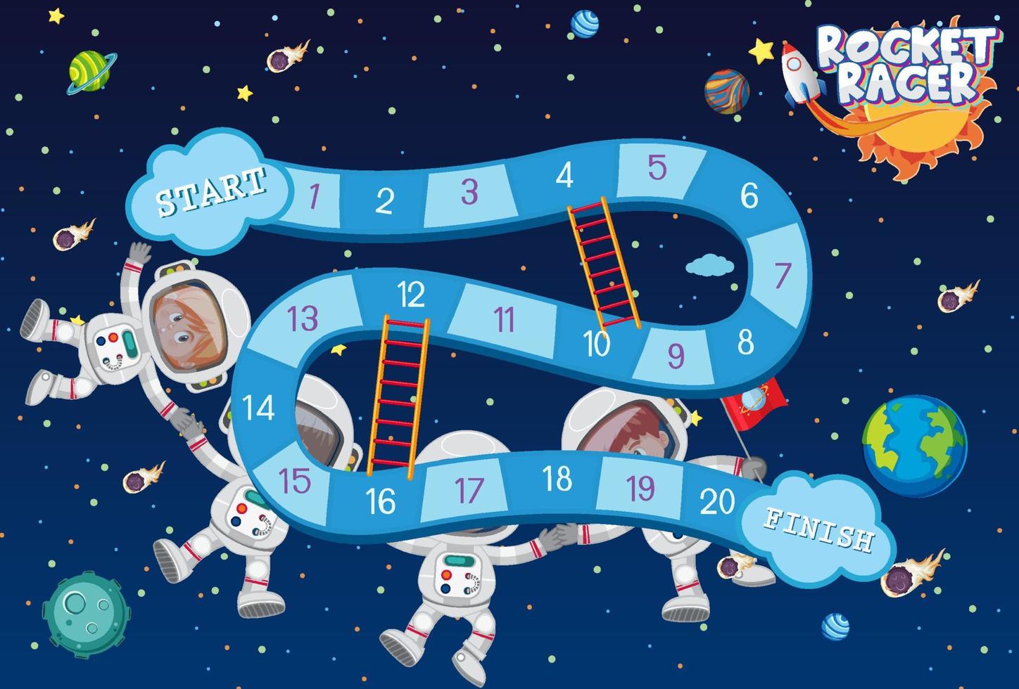 Game template with space theme background vector