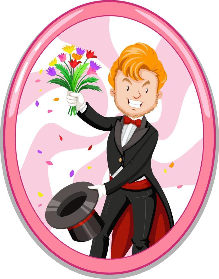 Magician man cartoon character vector