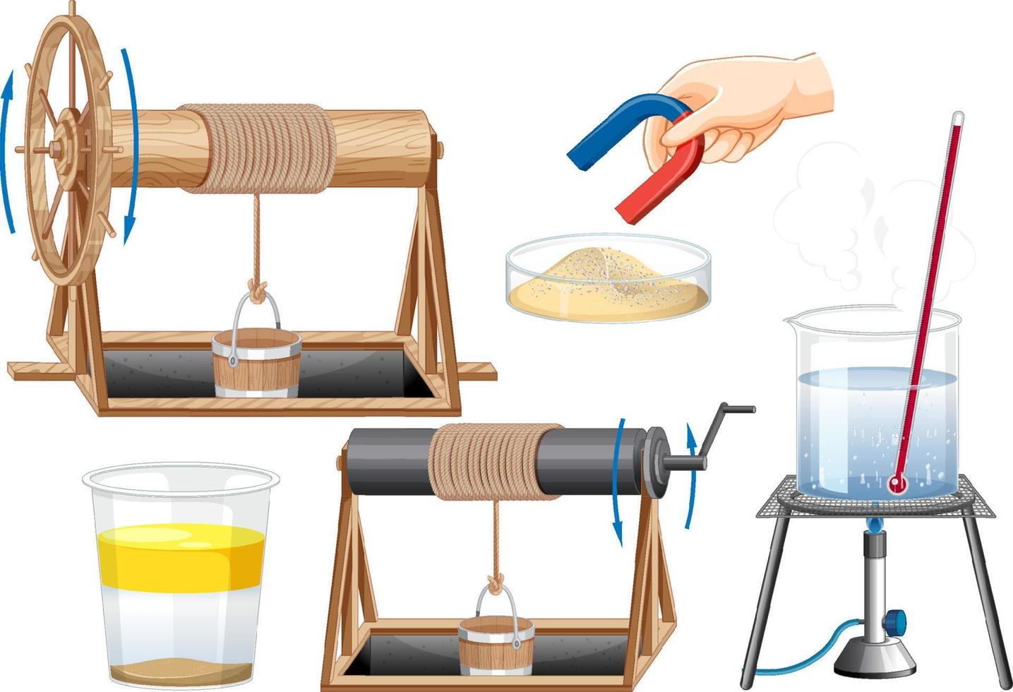 conjunto de equipos necesarios para el experimento científico vector