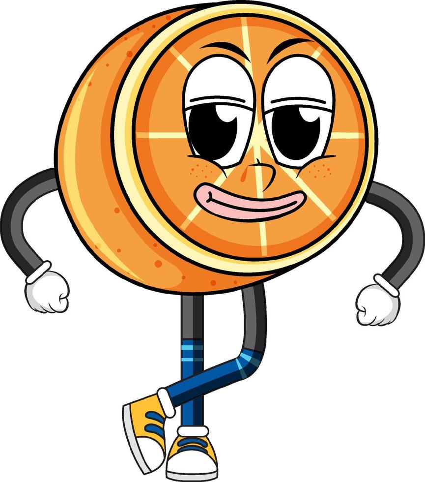 Orange with arms and legs vector