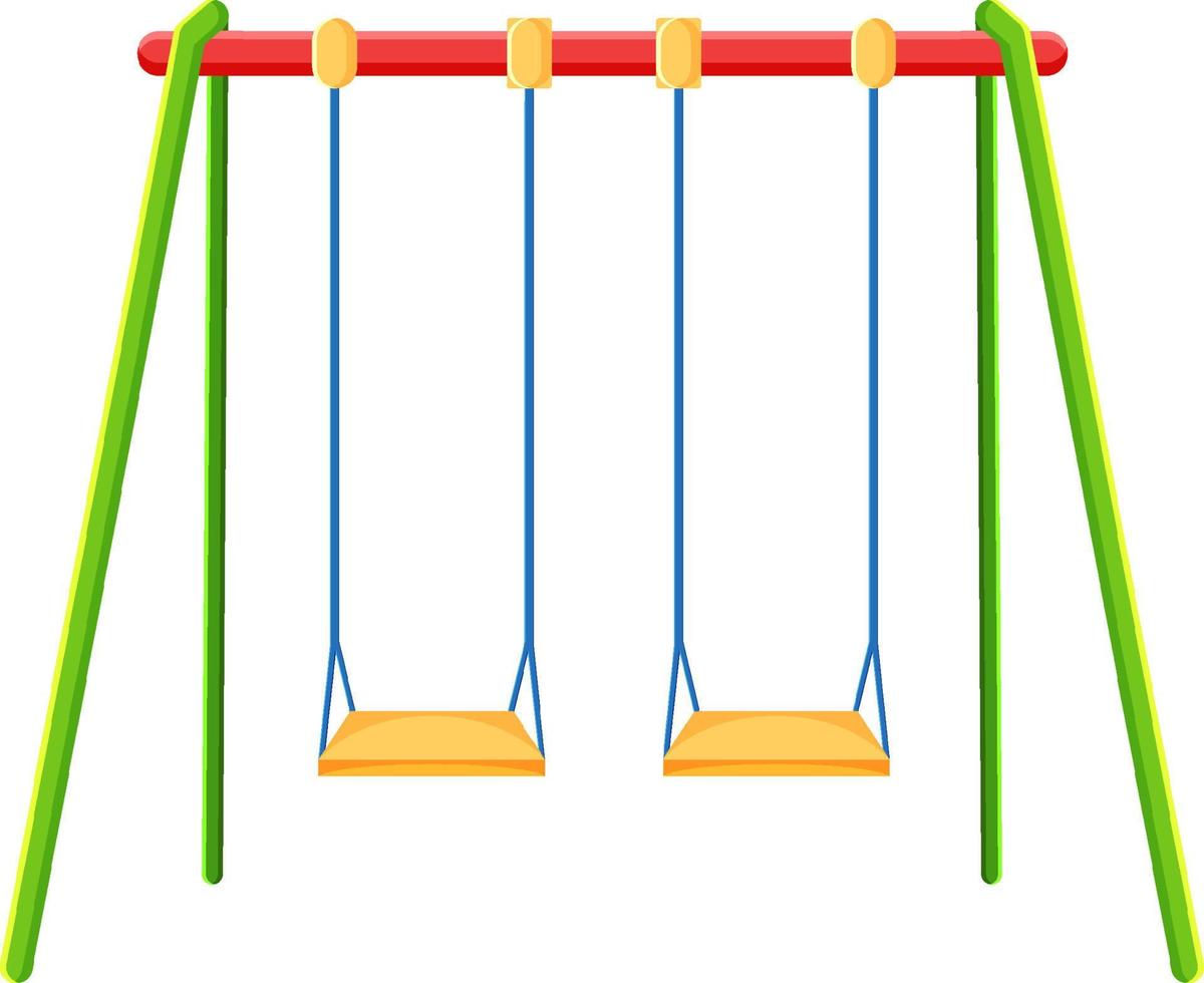 Playground swings on white background vector