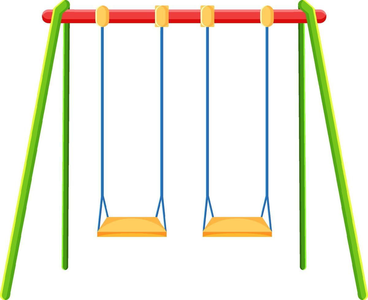 Playground swings on white background vector