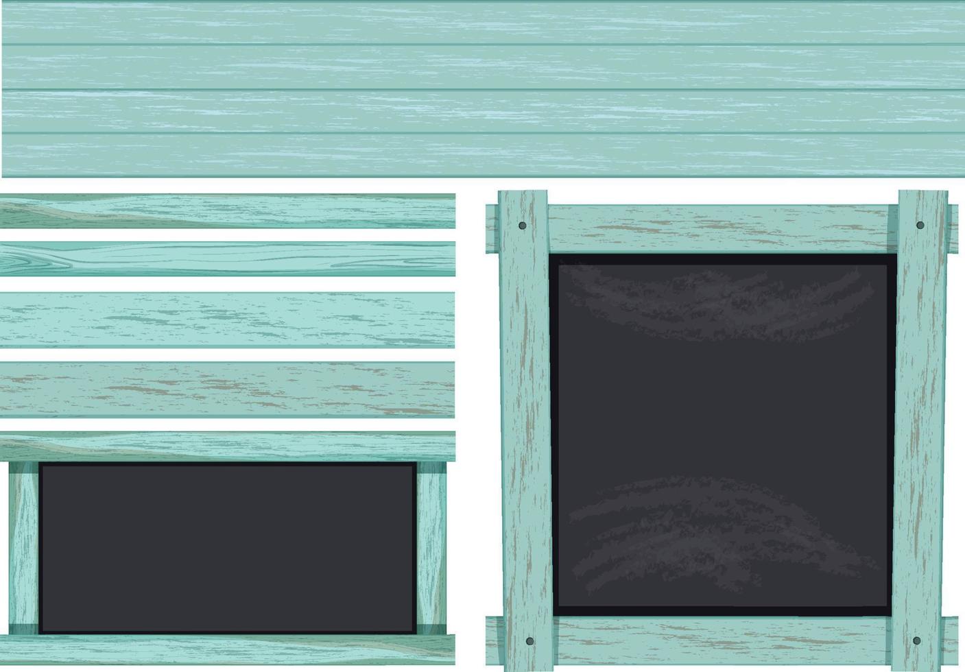 Set of different wooden boards vector